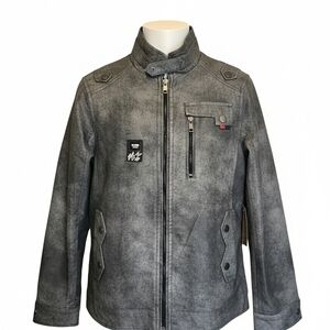 Men's Distressed Gray Military Jacket